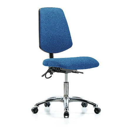 Ergonomic Chair, No Arms, 19" to 24" Height, Blue