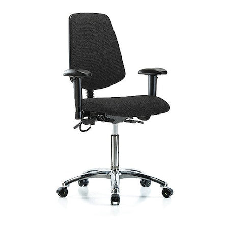 Ergonomic Chair, Adjustable Arms, 21-1/2" to 29" Height, Black
