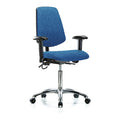 Ergonomic Chair, Adjustable Arms, 21-1/2" to 29" Height, Blue