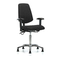 ESD Task Chair, Fabric, Black, 21-1/2 in to 29 in Seat Height, 6-Way Adjustable Arms