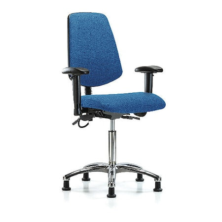 ESD Task Chair, Fabric, Blue, 21-1/2 in to 29 in Seat Height, 6-Way Adjustable Arms