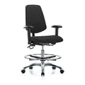 ESD Task Chair, Fabric, Black, 21-1/2 in to 29 in Seat Height, 6-Way Adjustable Arms, Rolling