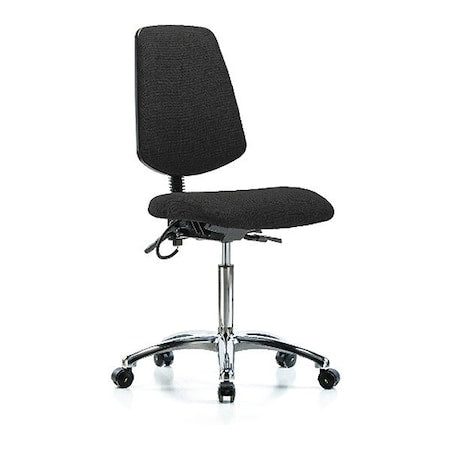 Ergonomic Chair, No Arms, 21-1/2" to 29" Height, Black