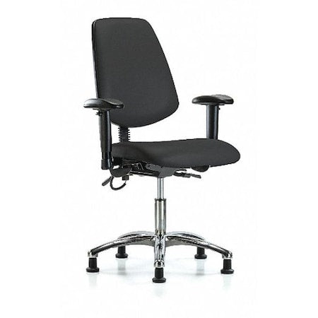 ESD Task Chair, Adjustable Arms, 19" to 24" Height, Black