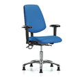ESD Task Chair, Adjustable Arms, 19" to 24" Height, Blue