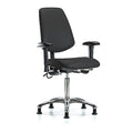ESD Task Chair, Adjustable Arms, 21-1/2" to 29" Height, Black