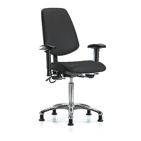 ESD Task Chair, Adjustable Arms, 21-1/2" to 29" Height, Black
