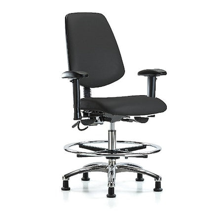 ESD Task Chair, Adjustable Arms, 21-1/2" to 29" Height, Black
