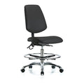 ESD Task Chair, Vinyl (Antibacterial), Black, 21-1/2 in to 29 in Seat Height, No Arms Arms, Rolling