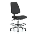 ESD Task Chair, Vinyl (Antibacterial), Black, 21-1/2 in to 29 in Seat Height, No Arms Arms