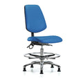 ESD Task Chair, Vinyl (Antibacterial), Blue, 21-1/2 in to 29 in Seat Height, No Arms Arms