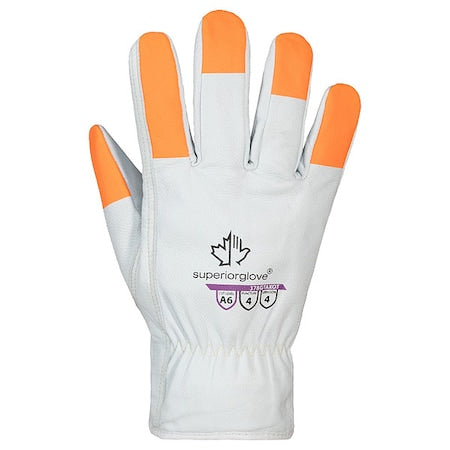 Leather Cut-Resistant Gloves, Cut Level A6 , Nitrile , L 1 PR