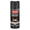 Spray Paint, Black, Flat, Solvent, 12 oz