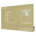 Dry Erase Board, Glass, 24 in, 36 in, No Frame Frame, Beige, Gloss