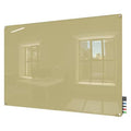 Dry Erase Board, Glass, 36 in, 48 in, No Frame Frame, Beige, Gloss