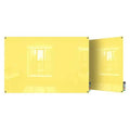 Dry Erase Board, Glass, 36 in, 48 in, No Frame Frame, Yellow, Gloss