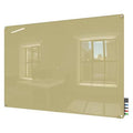 Dry Erase Board, Glass, 24 in, 36 in, No Frame Frame, Beige, Gloss