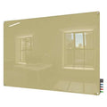 Dry Erase Board, Glass, 36 in, 48 in, No Frame Frame, Beige, Gloss