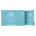 Dry Erase Board, Glass, 36 in, 48 in, No Frame Frame, Blue, Gloss