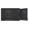 Dry Erase Board, Glass, 36 in, 48 in, No Frame Frame, Black, Gloss