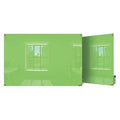 Dry Erase Board, Glass, 36 in, 48 in, No Frame Frame, Green, Gloss