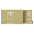 Dry Erase Board, Glass, 24 in, 36 in, No Frame Frame, Beige, Gloss