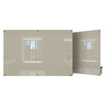 Dry Erase Board, Glass, 48 in, 96 in, No Frame Frame, Gray, Gloss