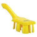 2 7/8 in W Scrub Brush, Stiff, 5 3/4 in L Handle, 4 3/4 in L Brush, Yellow, Plastic