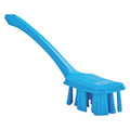 2 7/8 in W Scrub Brush, Stiff, 11 1/4 in L Handle, 4 3/4 in L Brush, Blue, Plastic