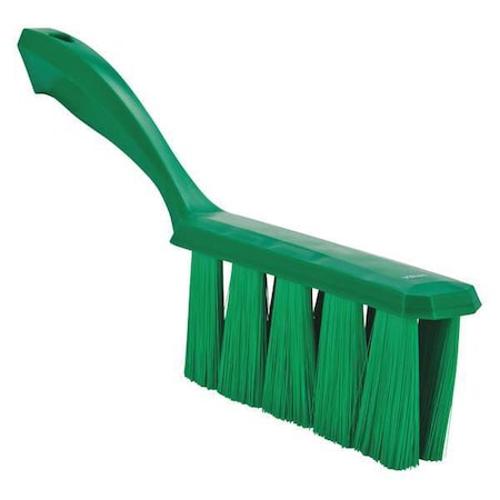 1 1/2 in W Bench Brush, Soft, 7 in L Handle, 6 1/2 in L Brush, Green, Plastic, 13 in L Overall