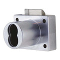 Drawer Dead Latch with Interchangeable Core, Brushed Chrome, 1-1/8" For Door Thickness