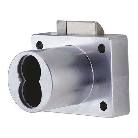 Drawer Dead Latch with Interchangeable Core, Brushed Chrome, 1-1/8" For Door Thickness