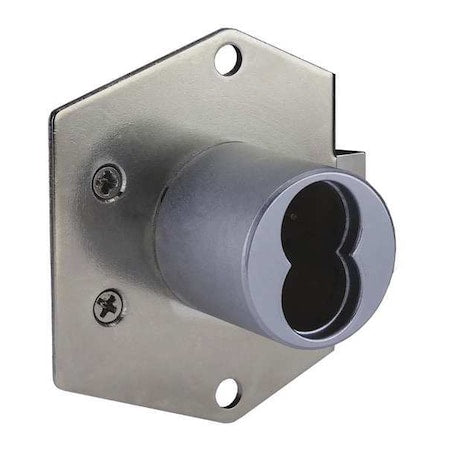 Cabinet Dead Latch with Interchangeable Core, Brushed Chrome, 1-1/16" For Door Thickness