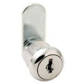 Disc Tumbler Keyed Cam Lock, Bright Chrome, 1 1/8 in For Door Thickness, 2 Number of Keys
