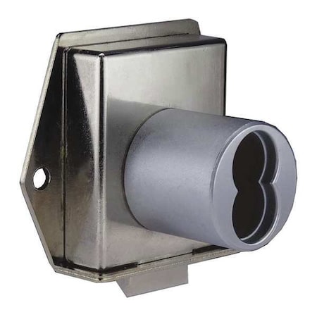 Drawer Dead Latch with Interchangeable Core, Brushed Chrome, 1-1/16" For Door Thickness