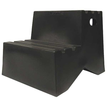 Box Step, 2 Steps, 500 lb Load Capacity, 19 1/2 in Overall Height, Plastic, Black