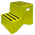 Box Step, 2 Steps, 500 lb Load Capacity, 19 1/2 in Overall Height, Plastic, Yellow