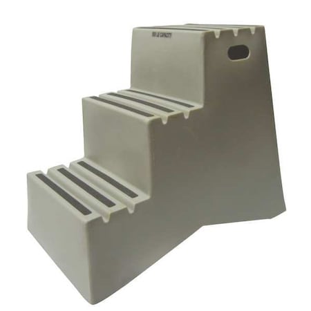 Box Step, 3 Steps, 500 lb Load Capacity, 29 1/2 in Overall Height, Plastic, Gray