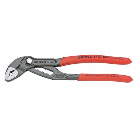 Cobra 7-1/4" High-Tech Water Pump Pliers, Serrated, Push-Button