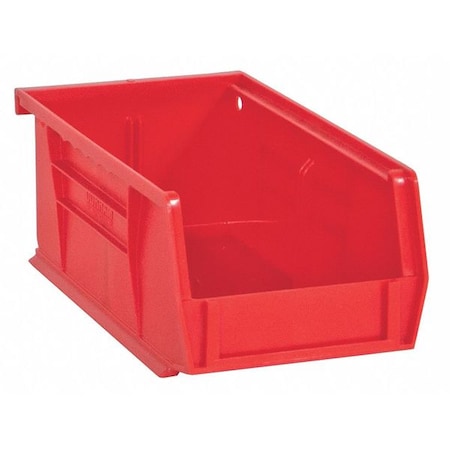 Hang & Stack Storage Bin, Copolymer Polypropylene, Red, 3 in H, 4-3/16 in W, 7-7/16 in L