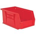 Hang & Stack Storage Bin, Copolymer Polypropylene, Red, 5 in H, 5-1/2 in W, 11-3/8 in L