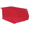 Hang & Stack Storage Bin, Copolymer Polypropylene, Red, 7 in H, 8-1/4 in W, 14-5/8 in L