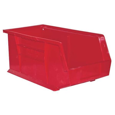 Hang & Stack Storage Bin, Copolymer Polypropylene, Red, 7 in H, 8-1/4 in W, 14-5/8 in L