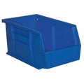 Hang & Stack Storage Bin, Copolymer Polypropylene, Blue, 5 in H, 5-1/2 in W, 11-3/8 in L
