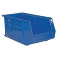 Hang & Stack Storage Bin, Copolymer Polypropylene, Blue, 7 in H, 8-1/4 in W, 14-5/8 in L
