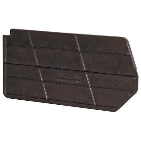 polypropylene Bin Divider, Black, 5 in L, 2-3/4 in H, 6 PK