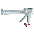 Caulk Gun, 10 oz Container Size, Steel, 6:01, Half Barrel Frame, Silver