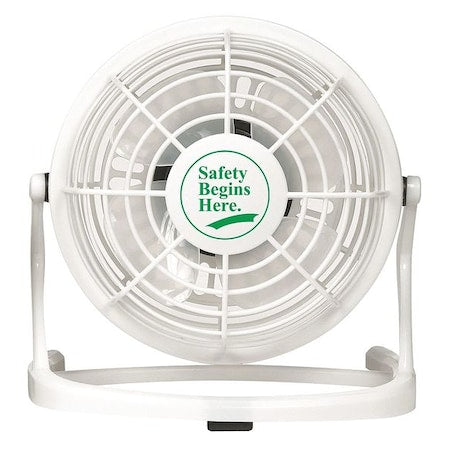3-1/2" Blade Dia Table & Floor Fan, Non-Oscillating, 1 Speeds, 5VDC, White