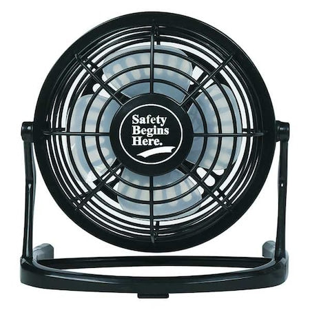 3-1/2" Blade Dia Table & Floor Fan, Non-Oscillating, 1 Speeds, 5VDC, Black
