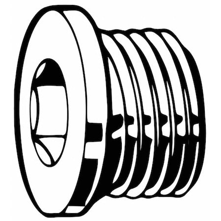 Socket Spoke Screw Plug, 22 mm Dia, Steel Plain, 10 PK